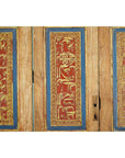 Antique Six-Panel Carved Wooden Screen with Calligraphic Inscriptions-12. Asian & Chinese Furniture, Art, Antiques, Vintage Home Décor for sale at FEA Home
