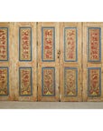 Antique Six-Panel Carved Wooden Screen with Calligraphic Inscriptions-8. Asian & Chinese Furniture, Art, Antiques, Vintage Home Décor for sale at FEA Home
