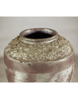 Artisan Ceramic Vase with Silvered Mauve Glaze and Textured Rim-10. Asian & Chinese Furniture, Art, Antiques, Vintage Home Décor for sale at FEA Home