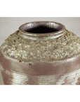 Artisan Ceramic Vase with Silvered Mauve Glaze and Textured Rim-13. Asian & Chinese Furniture, Art, Antiques, Vintage Home Décor for sale at FEA Home