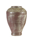 Artisan Ceramic Vase with Silvered Mauve Glaze and Textured Rim-17. Asian & Chinese Furniture, Art, Antiques, Vintage Home Décor for sale at FEA Home