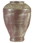 Artisan Ceramic Vase with Silvered Mauve Glaze and Textured Rim-1. Asian & Chinese Furniture, Art, Antiques, Vintage Home Décor for sale at FEA Home