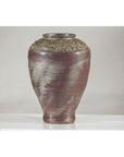 Artisan Ceramic Vase with Silvered Mauve Glaze and Textured Rim-6. Asian & Chinese Furniture, Art, Antiques, Vintage Home Décor for sale at FEA Home