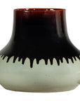 Artisan Ceramic Vase with Two-Tone Glaze and Wide Mouth Opening-1. Asian & Chinese Furniture, Art, Antiques, Vintage Home Décor for sale at FEA Home