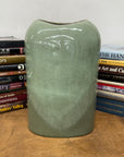Asymmetrical Celadon Ceramic Vase with Crackle Glaze - FEA Home