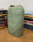 Asymmetrical Celadon Ceramic Vase with Crackle Glaze - FEA Home