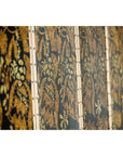 Black and Gold Four-Panel Screen Divider with Repeating Floral Motif-15. Asian & Chinese Furniture, Art, Antiques, Vintage Home Décor for sale at FEA Home