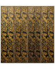 Black and Gold Four-Panel Screen Divider with Repeating Floral Motif-16. Asian & Chinese Furniture, Art, Antiques, Vintage Home Décor for sale at FEA Home