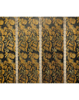 Black and Gold Four-Panel Screen Divider with Repeating Floral Motif-5. Asian & Chinese Furniture, Art, Antiques, Vintage Home Décor for sale at FEA Home