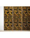 Black and Gold Four-Panel Screen Divider with Repeating Floral Motif-6. Asian & Chinese Furniture, Art, Antiques, Vintage Home Décor for sale at FEA Home