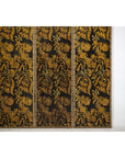 Black and Gold Four-Panel Screen Divider with Repeating Floral Motif-7. Asian & Chinese Furniture, Art, Antiques, Vintage Home Décor for sale at FEA Home