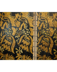 Black and Gold Four-Panel Screen Divider with Repeating Floral Motif-9. Asian & Chinese Furniture, Art, Antiques, Vintage Home Décor for sale at FEA Home
