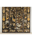 Black and Gold Four-Panel Screen with Cranes, Blossoms, and Nailhead Detail-4. Asian & Chinese Furniture, Art, Antiques, Vintage Home Décor for sale at FEA Home