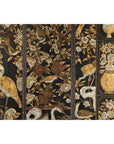 Black and Gold Four-Panel Screen with Cranes, Blossoms, and Nailhead Detail-9. Asian & Chinese Furniture, Art, Antiques, Vintage Home Décor for sale at FEA Home