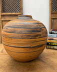 Black and Orange Canyon Drift Round Prem Vase - FEA Home