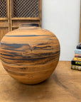 Black and Orange Canyon Drift Round Prem Vase - FEA Home