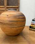 Black and Orange Canyon Drift Round Prem Vase - FEA Home
