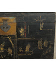 Black Blanket Chest with Hand-Painted Figural Scenes - image 6
