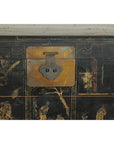 Black Blanket Chest with Hand-Painted Figural Scenes - image 7
