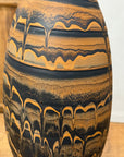 Black & Canyon Brown Ceramic Drip Vase with Fluted Neck - FEA Home