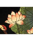 Black Lacquer Four-Panel Hand-Painted Screen with Red-Crown Cranes -Vintage-14. Asian & Chinese Furniture, Art, Antiques, Vintage Home Décor for sale at FEA Home