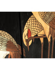 Black Lacquer Four-Panel Hand-Painted Screen with Red-Crown Cranes -Vintage-15. Asian & Chinese Furniture, Art, Antiques, Vintage Home Décor for sale at FEA Home