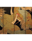 Black Lacquer Six-Panel Screen Divider with Hand-Painted Red-Crested Cranes-11. Asian & Chinese Furniture, Art, Antiques, Vintage Home Décor for sale at FEA Home