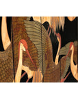 Black Lacquer Six-Panel Screen Divider with Hand-Painted Red-Crested Cranes-14. Asian & Chinese Furniture, Art, Antiques, Vintage Home Décor for sale at FEA Home
