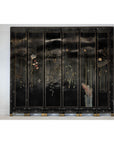 Black Lacquer Six-Panel Screen Divider with Hand-Painted Red-Crested Cranes-16. Asian & Chinese Furniture, Art, Antiques, Vintage Home Décor for sale at FEA Home