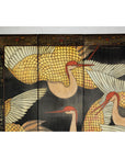 Black Lacquer Six-Panel Screen Divider with Hand-Painted Red-Crested Cranes-7. Asian & Chinese Furniture, Art, Antiques, Vintage Home Décor for sale at FEA Home