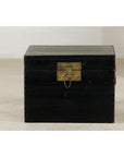 Black Lacquered Trunk with Brass Hardware and Side Handles-11. Asian & Chinese Furniture, Art, Antiques, Vintage Home Décor for sale at FEA Home