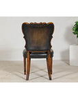 Black Leather Desk Chair with Carved Frame and Nailhead Trim-10. Asian & Chinese Furniture, Art, Antiques, Vintage Home Décor for sale at FEA Home