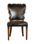 Black Leather Desk Chair with Carved Frame and Nailhead Trim-13. Asian & Chinese Furniture, Art, Antiques, Vintage Home Décor for sale at FEA Home