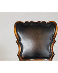 Black Leather Desk Chair with Carved Frame and Nailhead Trim-4. Asian & Chinese Furniture, Art, Antiques, Vintage Home Décor for sale at FEA Home