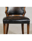 Black Leather Desk Chair with Carved Frame and Nailhead Trim-5. Asian & Chinese Furniture, Art, Antiques, Vintage Home Décor for sale at FEA Home