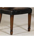 Black Leather Desk Chair with Carved Frame and Nailhead Trim-8. Asian & Chinese Furniture, Art, Antiques, Vintage Home Décor for sale at FEA Home