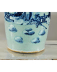 Blue and White Altar Vase with Immortal Figures and Celadon Tint-11. Asian & Chinese Furniture, Art, Antiques, Vintage Home Décor for sale at FEA Home