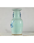 Blue and White Altar Vase with Immortal Figures and Celadon Tint-14. Asian & Chinese Furniture, Art, Antiques, Vintage Home Décor for sale at FEA Home