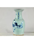 Blue and White Altar Vase with Immortal Figures and Celadon Tint-15. Asian & Chinese Furniture, Art, Antiques, Vintage Home Décor for sale at FEA Home