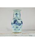 Blue and White Altar Vase with Immortal Figures and Celadon Tint-19. Asian & Chinese Furniture, Art, Antiques, Vintage Home Décor for sale at FEA Home