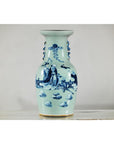 Blue and White Altar Vase with Immortal Figures and Celadon Tint-2. Asian & Chinese Furniture, Art, Antiques, Vintage Home Décor for sale at FEA Home
