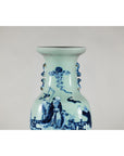 Blue and White Altar Vase with Immortal Figures and Celadon Tint-3. Asian & Chinese Furniture, Art, Antiques, Vintage Home Décor for sale at FEA Home
