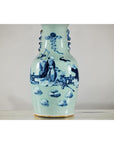 Blue and White Altar Vase with Immortal Figures and Celadon Tint-4. Asian & Chinese Furniture, Art, Antiques, Vintage Home Décor for sale at FEA Home