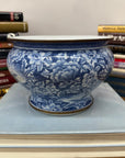 Blue and White Ceramic Bowl with Rounded Bloom Form - FEA Home