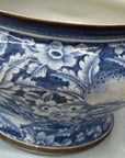 Blue and White Ceramic Bowl with Rounded Bloom Form - FEA Home