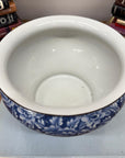 Blue and White Ceramic Bowl with Rounded Bloom Form - FEA Home