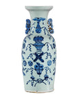 Blue and White Chinese Altar Vase with Light Celadon Tint - image 19