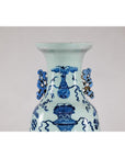 Blue and White Chinese Altar Vase with Light Celadon Tint - image 6