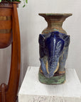 Blue Ceramic Elephant Pedestal Stand - FEA Home