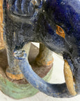 Blue Ceramic Elephant Pedestal Stand - FEA Home